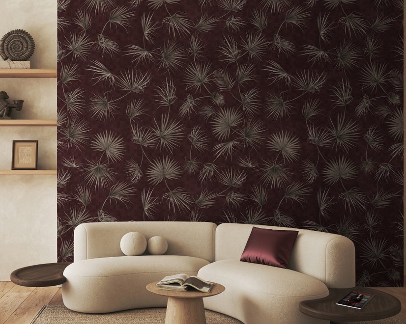 Tropical Palm Leaf and Birds Wallpaper Mural
