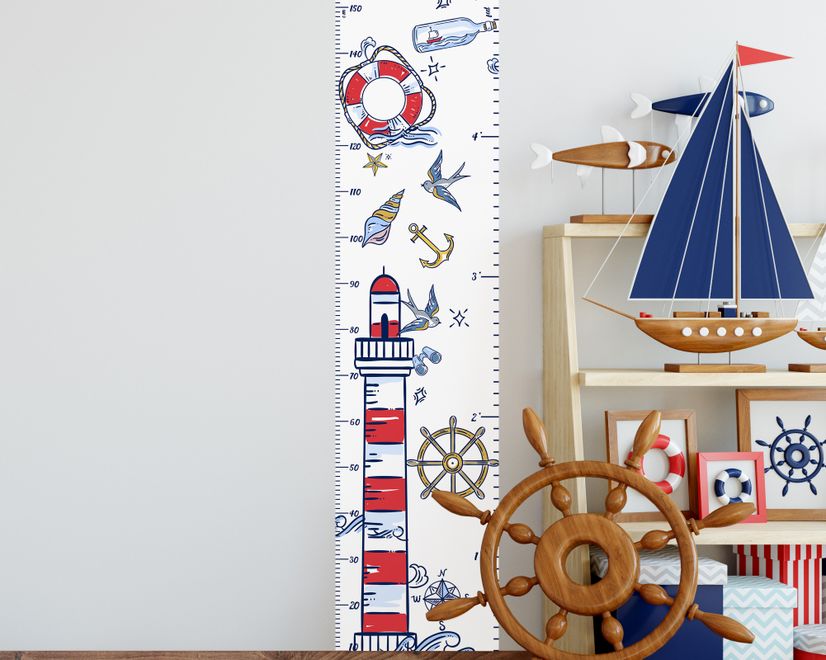Kids Sailor Height Chart Wall Sticker Decal
