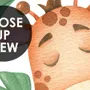 Kids Cute Forest Animal with Banana Leaves Wall Decal Sticker