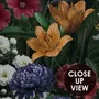 Elegante tropische botanische Blumen- und Leoparden-Fototapete
