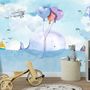 Cartoon Whale Sea Landscape Wallpaper Mural
