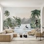 Tropical Nature Landscape with Birds Wallpaper Mural
