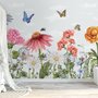 Papier peint panoramique floral avec papillons pour enfants