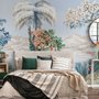 Art Painting Colorful Landscape with Heron Birds Papier peint panoramique