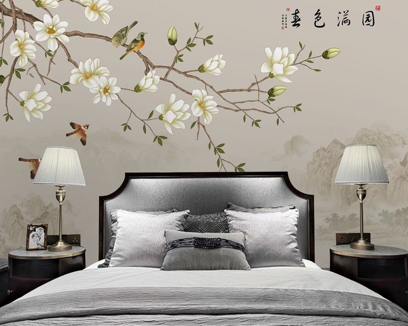 Vintage Plum Blossom Floral Wallpaper Mural