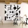 Black White Geometric Shapes Wallpaper Mural
