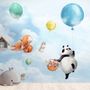 Cute Flying Panda & Animals Kids Nursery Wallpaper Mural
