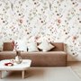 Papier peint panoramique aquarelle douce fleurs sauvages