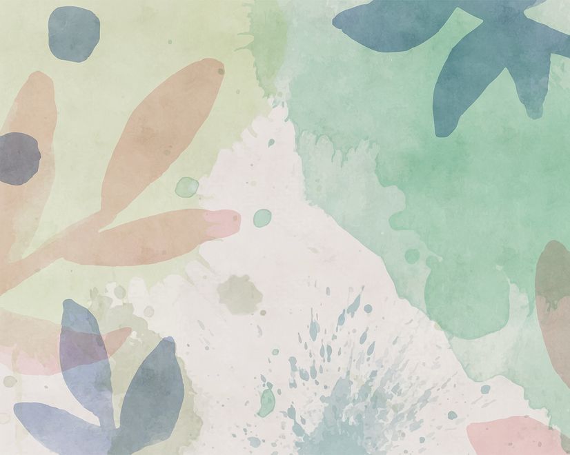 Watercolor Abstract Flowers Wallpaper Mural