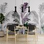 Tropical Fresh Purple Green Palm Leaves Wallpaper Mural