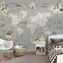 Kids Political World Map Wallpaper Mural