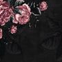 Dark Floral Peony Flower Drawing Wallpaper Mural