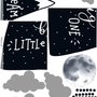 Kids Black Mountains and Dark Moon Wall Decal Sticker