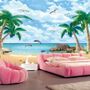 Sea Landscape and Palm Tree Wallpaper Mural