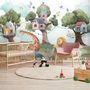 Kids Forest Animals with Treehouse Wallpaper Mural