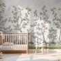 Chinoiserie Gartenbäume und Vögel Landschaft Fototapete