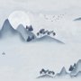 Aquarell Berglandschaft Fototapete