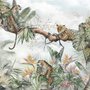 Papier peint léopards feuilles tropicales