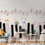 Papier peint panoramique piano avec lapins cartoon