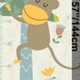 Kids Growth Chart with Tropical Animals Wall Decal Sticker