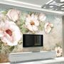 Retro Oil Painting White Flowers Wallpaper Mural