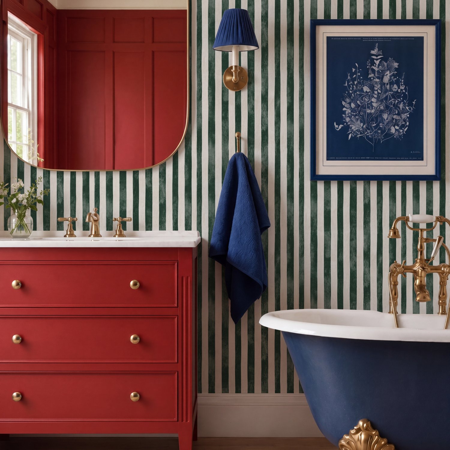 Green Striped Minimalist Wallpaper - Peel and Stick