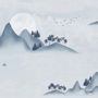 Papier peint panoramique montagne aquarelle