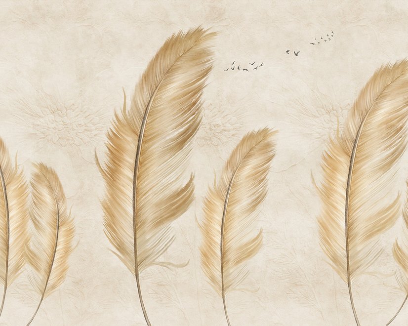 Brown Feather Wallpaper Mural