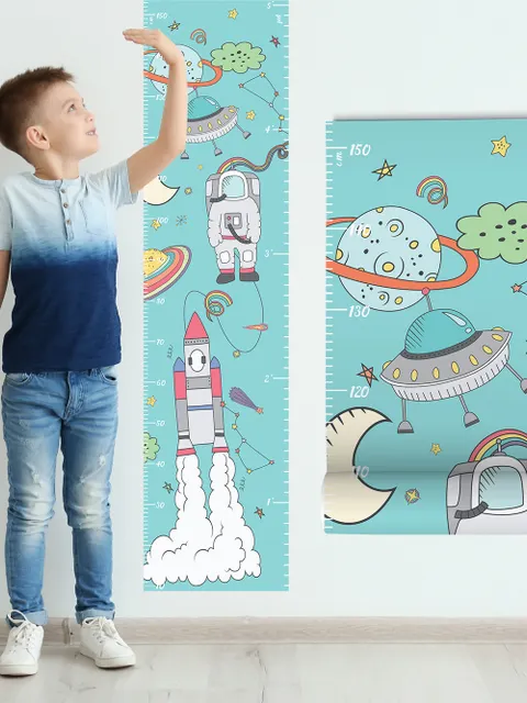 Kids Space Growth Chart Wall Sticker Decal