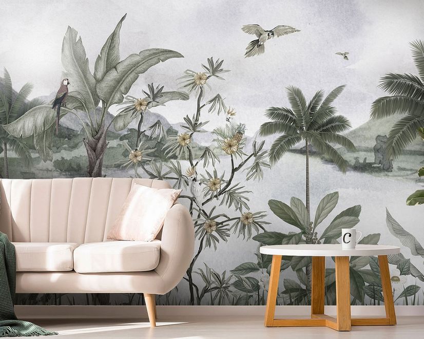 Tropical River Landscape Wallpaper Mural
