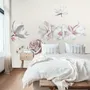 3D Floral White Daisy Lily Orchid Flower Bouqets Wall Decal Sticker