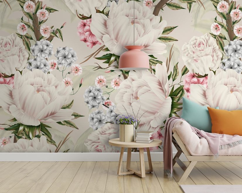 Light Blossom Flowers Wallpaper Mural