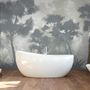 Monochrome Forest Silhouette Landscape Wallpaper Mural