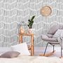 Black and White Minimalist Chevron Lines Wallpaper Mural