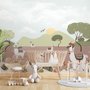 Papier peint panoramique Alpaga dans le désert