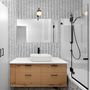 Modern Herringbone Line Black and White  Wallpaper Mural