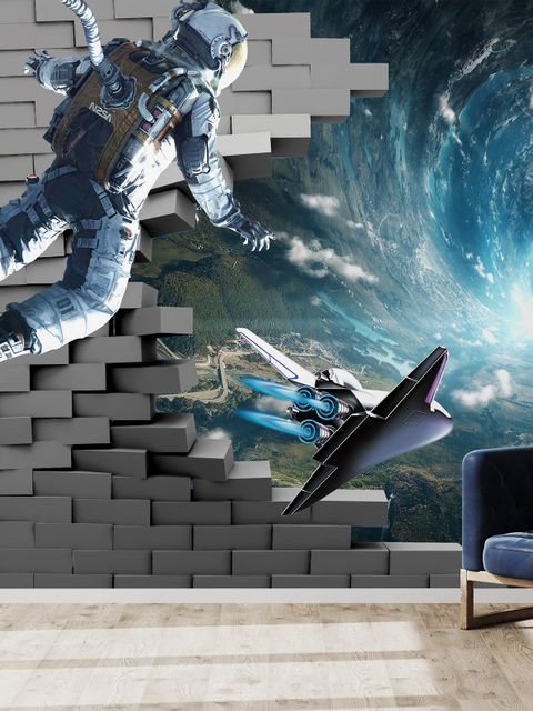Astronaut with Galaxy Starry Wallpaper Mural