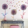 Aquarell Bunte Dahlien Blumen Wandtattoo