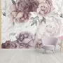 Papier peint panoramique floral de la chambre d'enfant Soft Peony