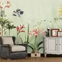 Papier peint panoramique de plantes et de fleurs colorées