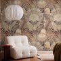 Vintage Terracotta Tropical Flowers and Leaves Wallpaper Mural