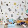Cute Baby Animals with Sun Wallpaper Mural