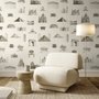 Vintage World Architecture Sketch Wallpaper Mural