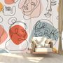 Colorful Abstract Faces Wallpaper Mural