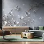Artistic Magnolia Flowers and Branches Wallpaper Mural