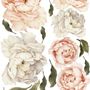 Orange White Peony Floral Boquets Wall Decal Sticker