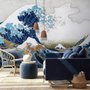 Vintage Wave Drawing Wallpaper Mural