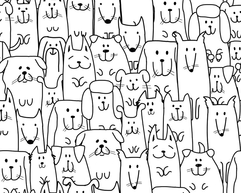 Cute Dog Face Pattern for Kids Wallpaper Mural