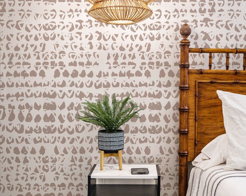 Bohemian Abstract Shibori Art Wallpaper Mural