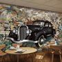 Retro Classic Car with Graffiti Wallpaper Mural